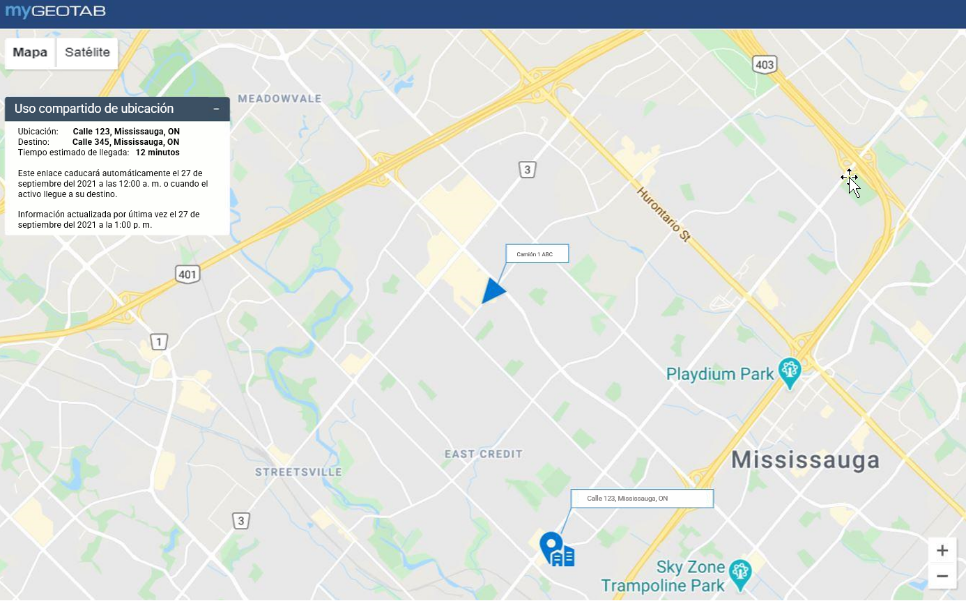Compartir ubicación en MyGeotab